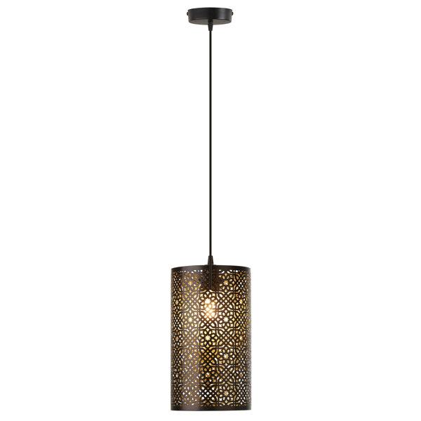 Everly Quinn 8" W Rory 1Light Pendant Light In Black And Gold Everly